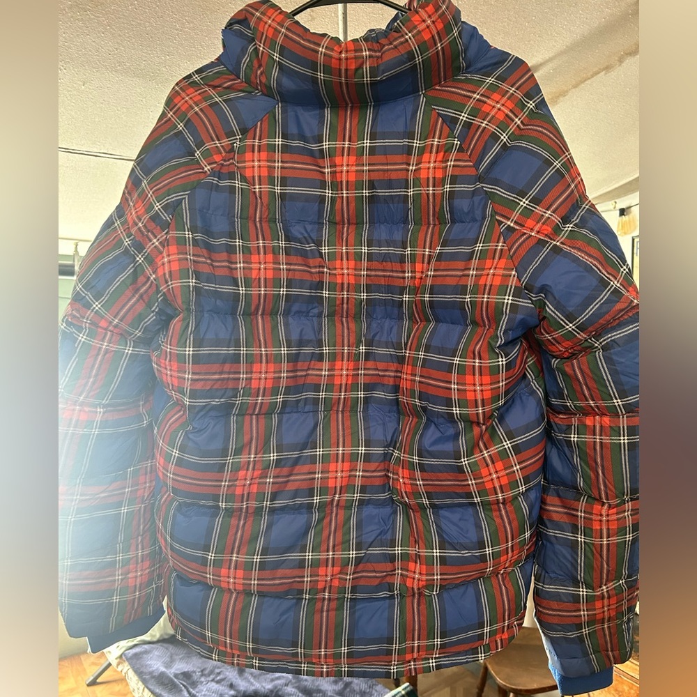 JW Anderson x Uniqlo, plaid puffer, blue,red - Picture 2 of 6